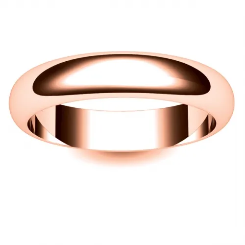 D Shaped Heavy - 4mm (DSH4R) Rose Gold Wedding Ring